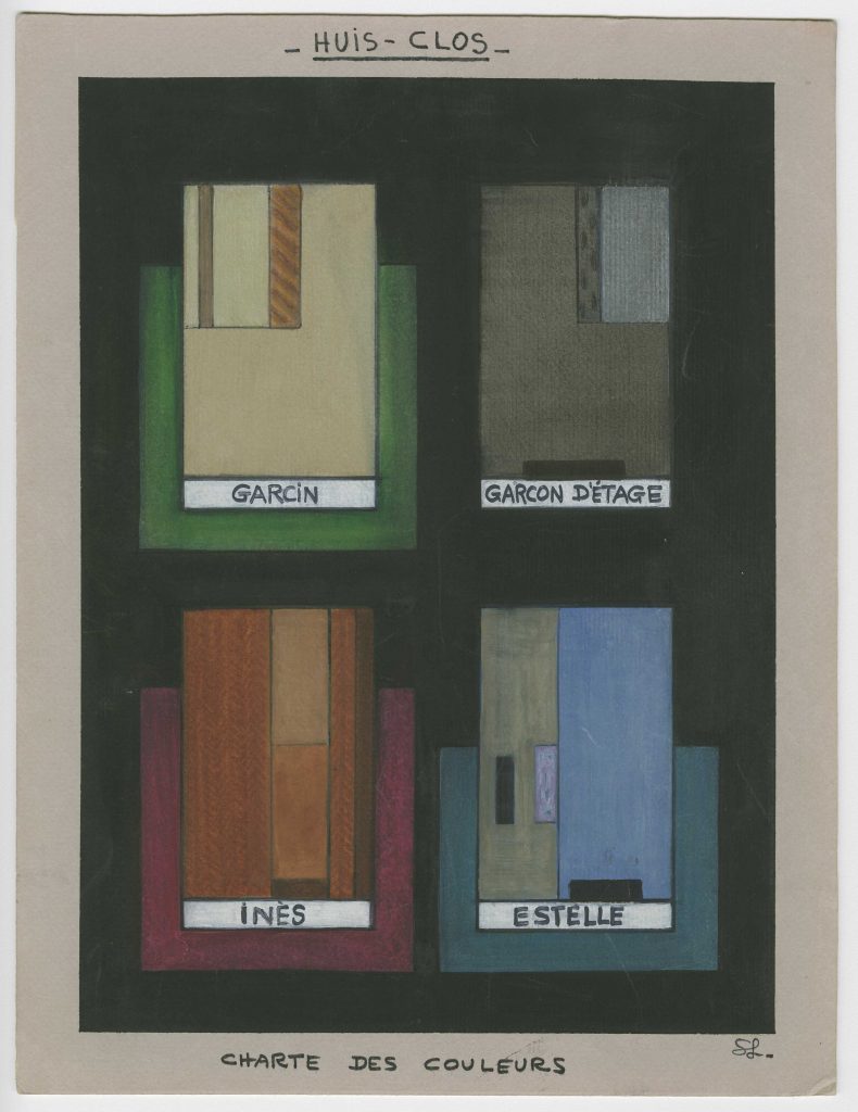 Charte des couleurs. Huis clos de Jean-Paul Sartre, 1981.