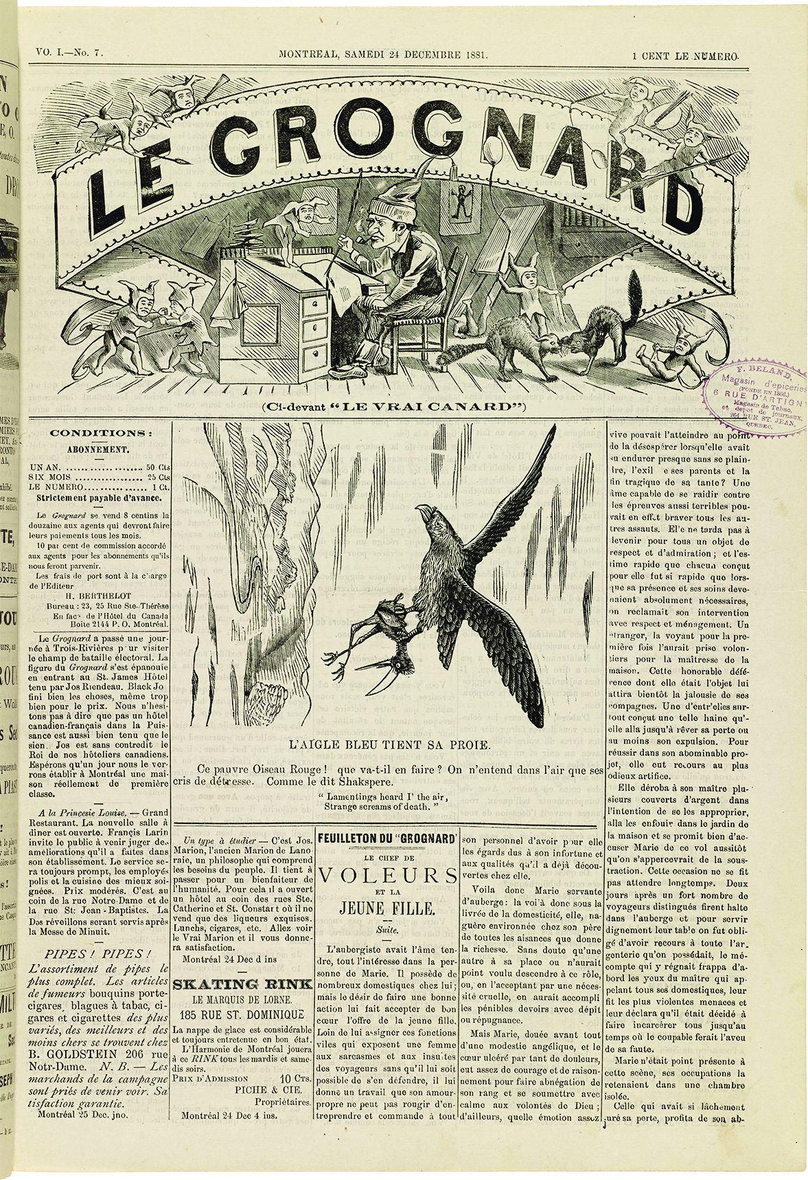 Gravure parodiant la gravure du journal Le Farceur