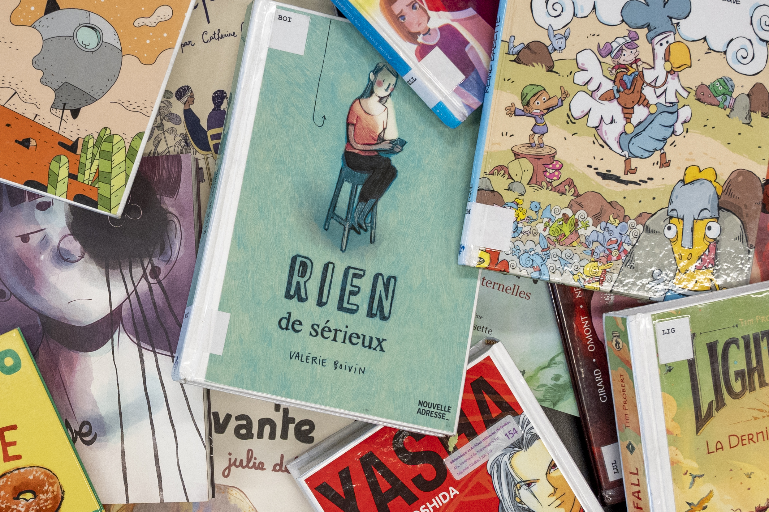 Plusieurs bandes dessinées dont Rien de sérieux et Yasha.