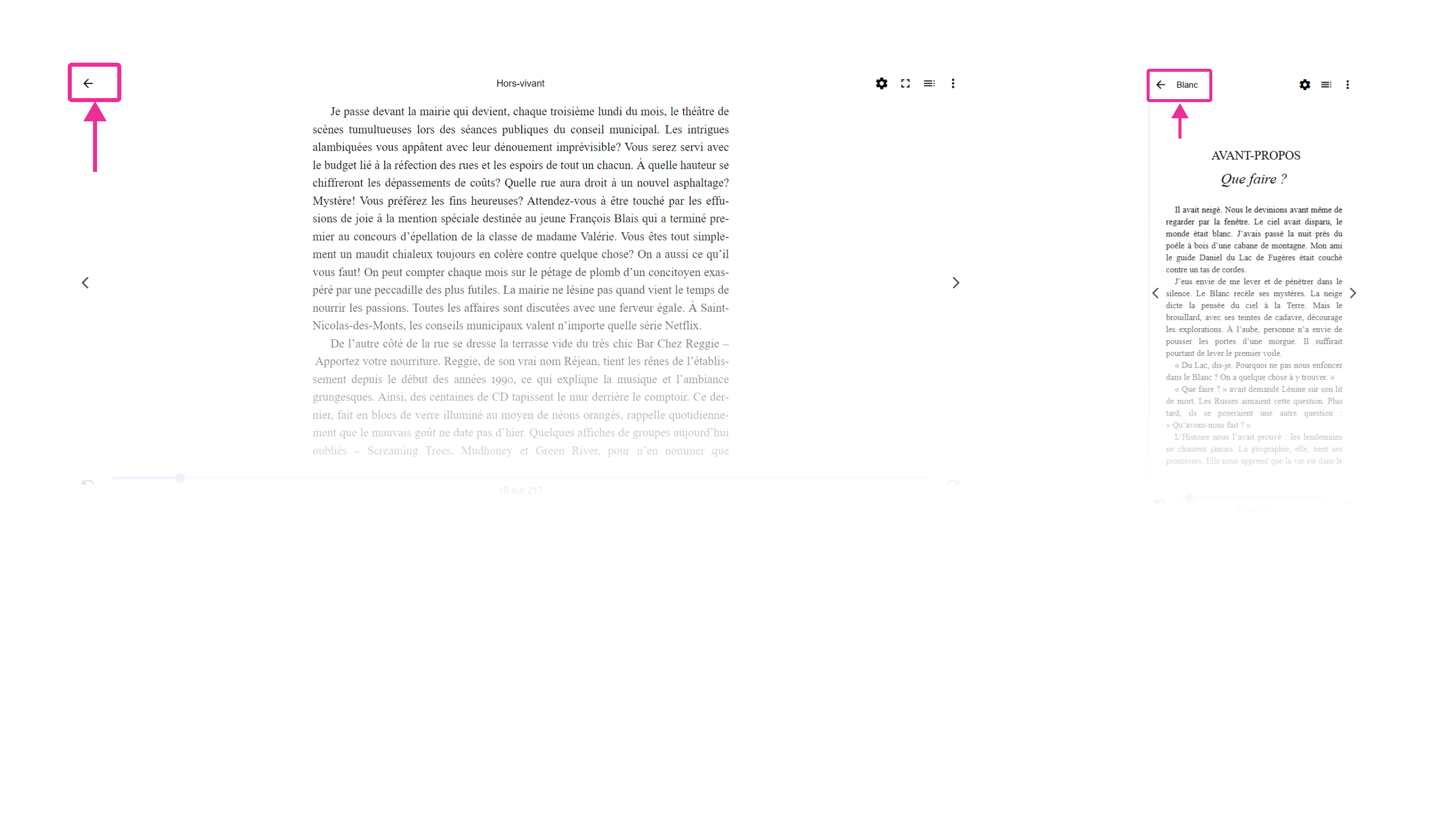 Option pour fermer un livre