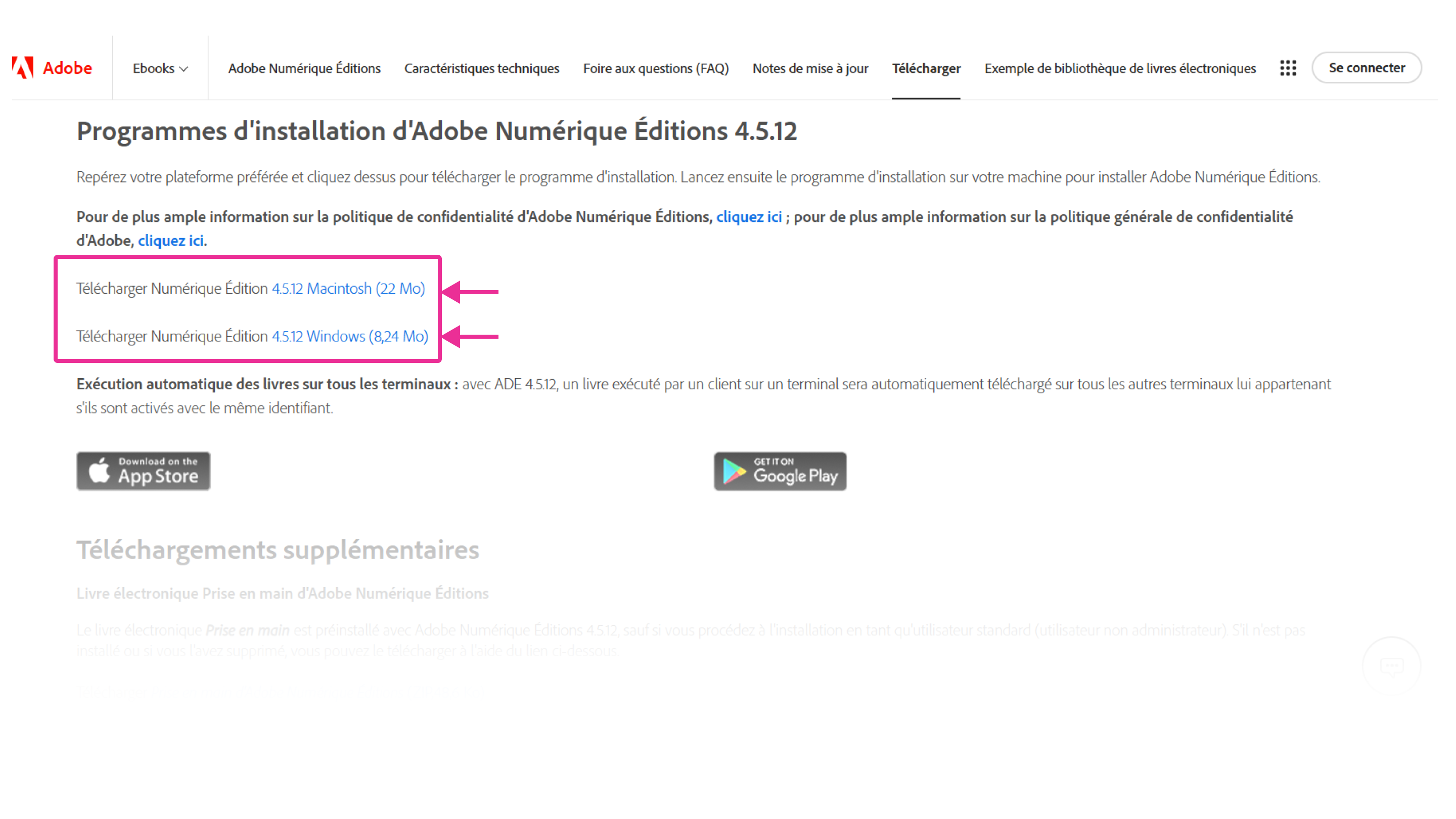 Fichier d’installation du logiciel