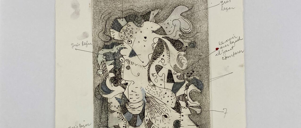 Troisième état de l'oeuvre Survenant de Léon Bellefleur